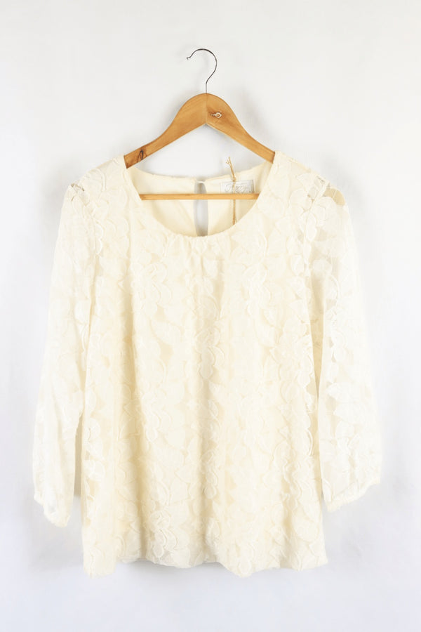 Loft white lace top cheap
