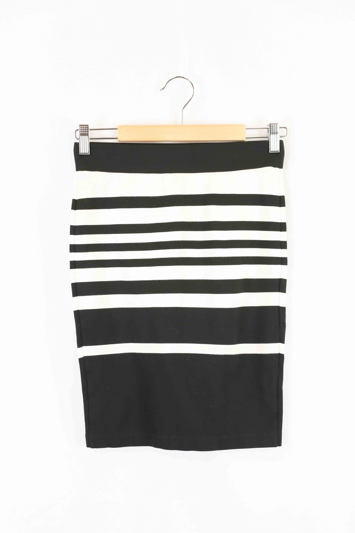 Witchery Black And White Striped Skirt 8