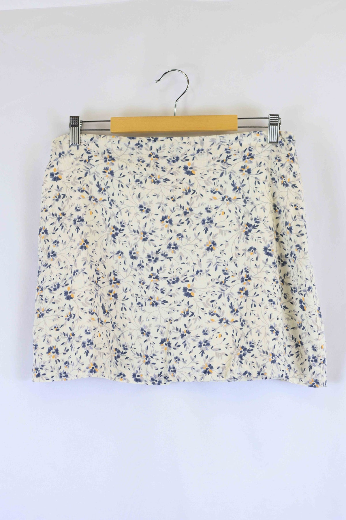 Rusty White Blue Floral Print Mini Skirt 14