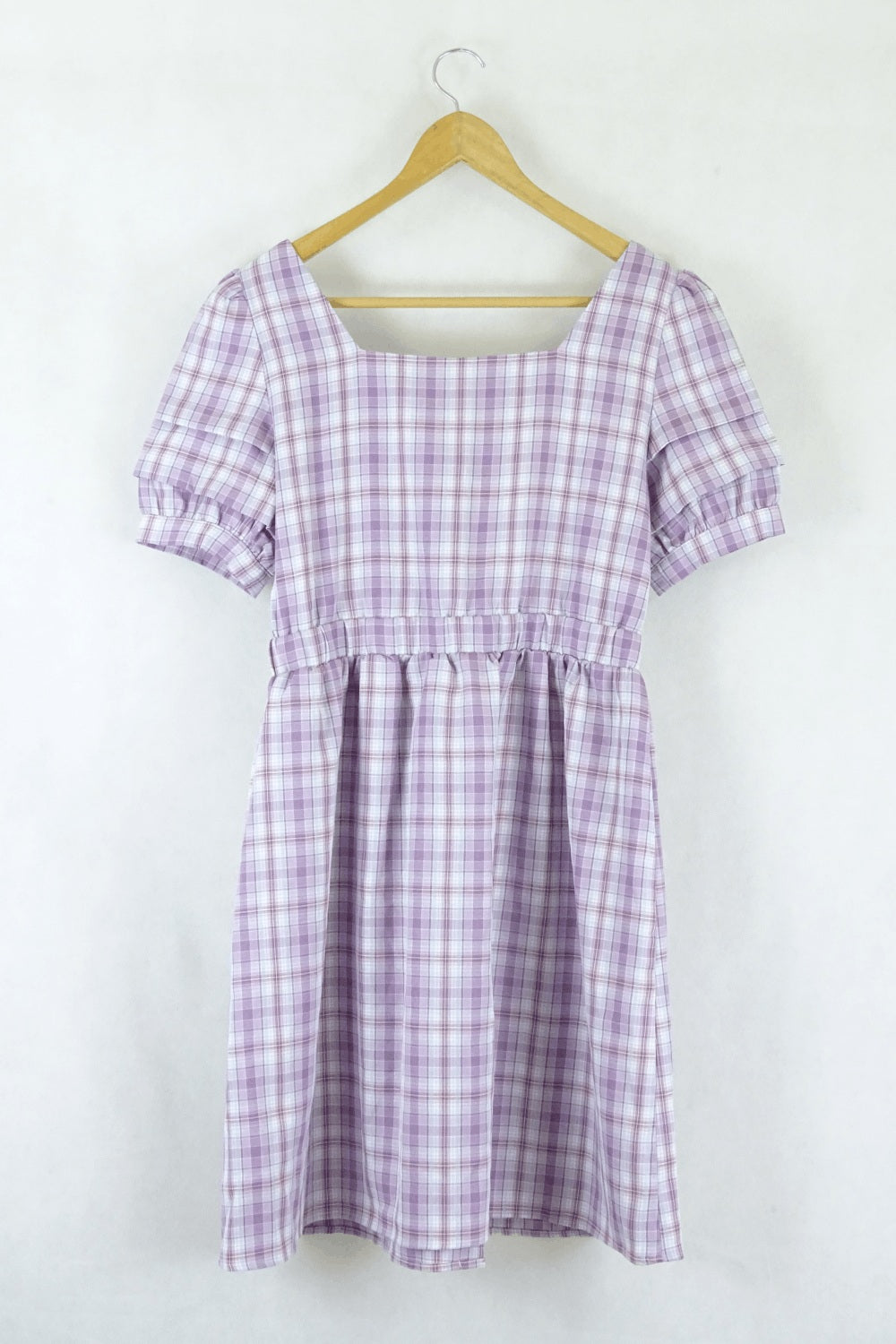 One More - Vintage Style Buttoned Down Checked Dress M