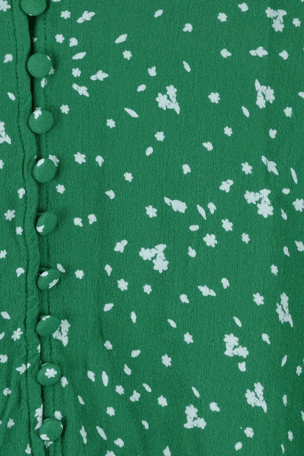 Sportsgirl Green Floral Blouse 6 Reluv Clothing Australia