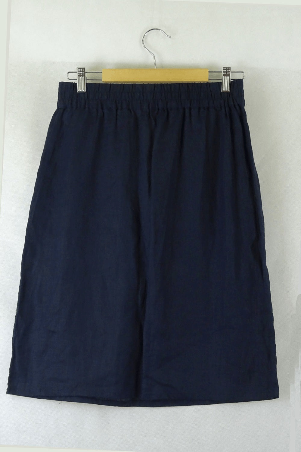 W Lane Navy Linen Skirt 8