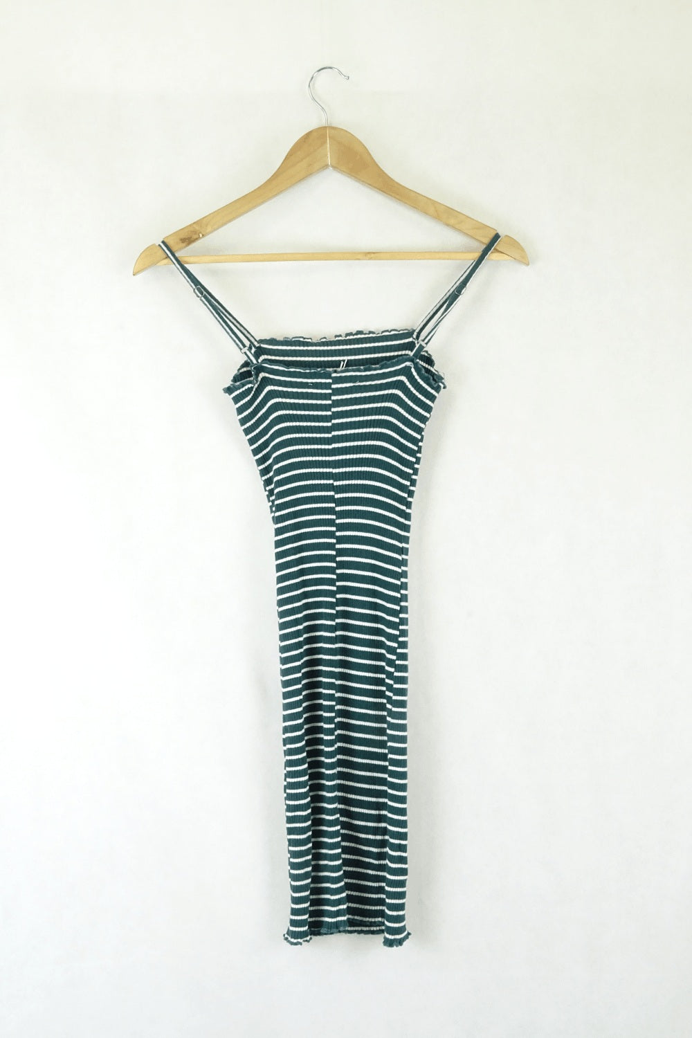 Pare Basic Striped White And Green Dress 6
