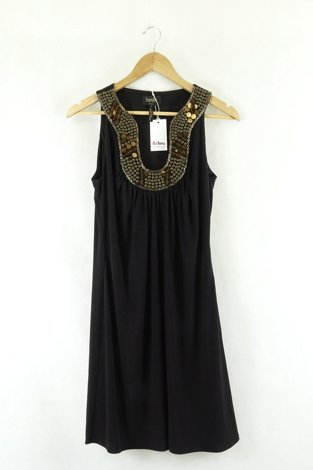 Laundry By Shelli Segal Black Beaded Dress 6