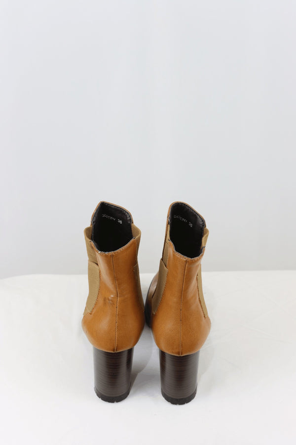 Basement Hq Tan Ankle Boots (36EU) Reluv Clothing Australia