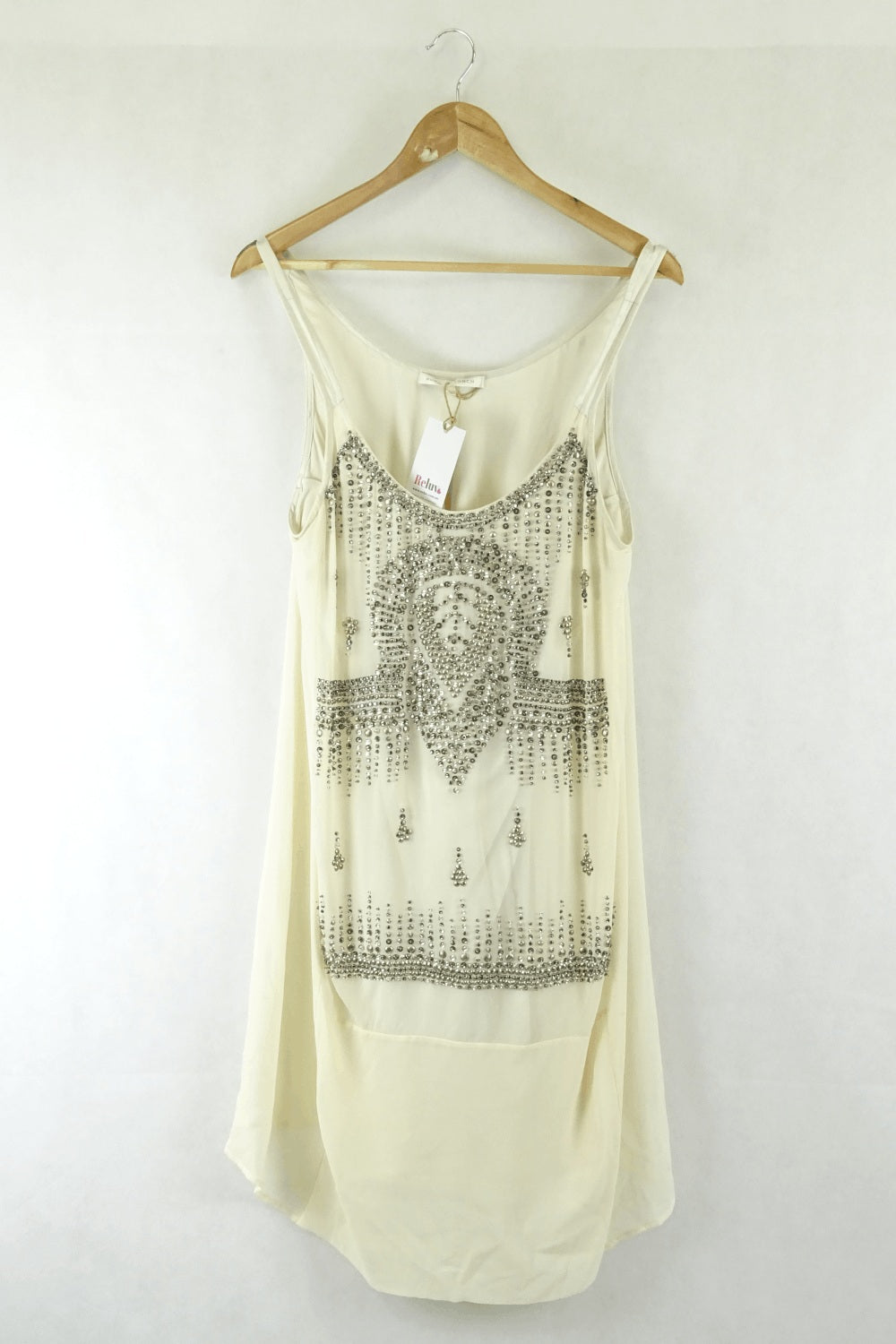Burning Torch Cream Dress With Studs And Crystals Throughout The Dress L