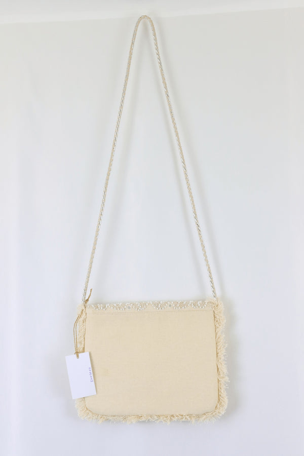 Sportsgirl Beaded Cream Coloured Bag Reluv Clothing Australia