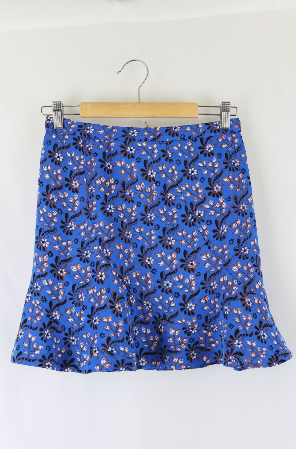 J Crew Blue Floral Skirt XS