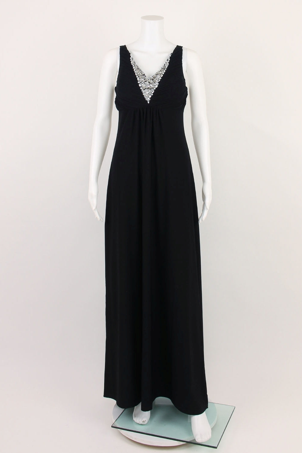 Caroline Morgan Black Embellished Maxi Dress 8