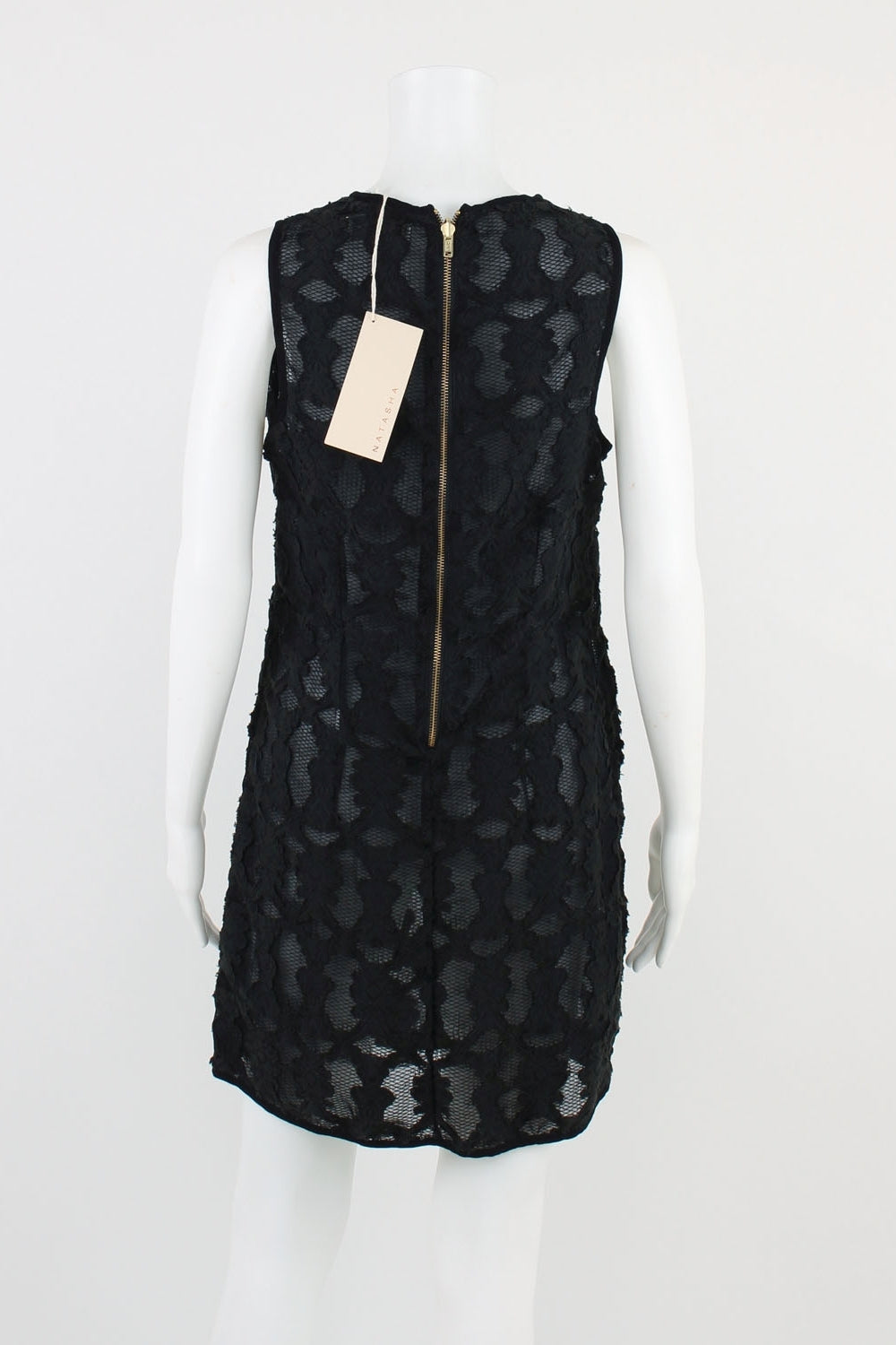 Natasha Black Lace Shift Dress S