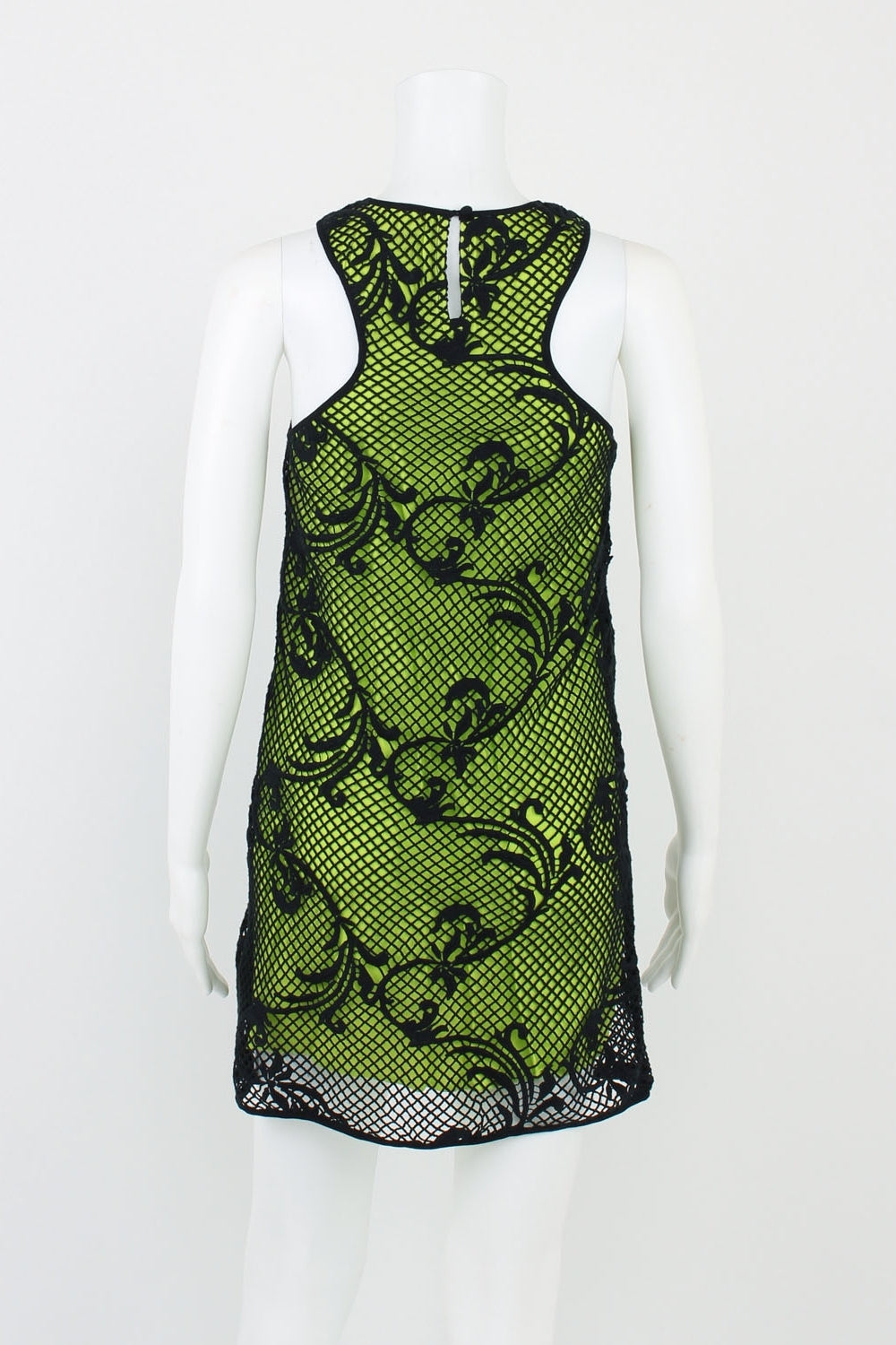 Shakuhachi Green And Black Net Mini Dress 6