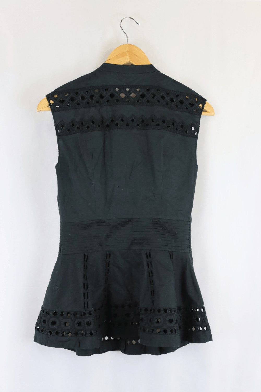 Catherine Malandrino Black Lace Short Sleeve Top 2 (AU 10)