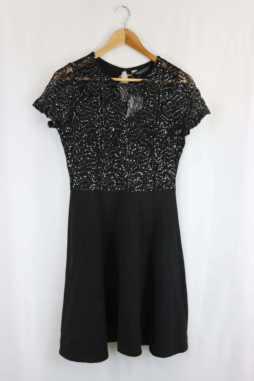dorothy perkins black glitter dress Black Dorothy Perkins Sequin Feather Trim Mini Dress