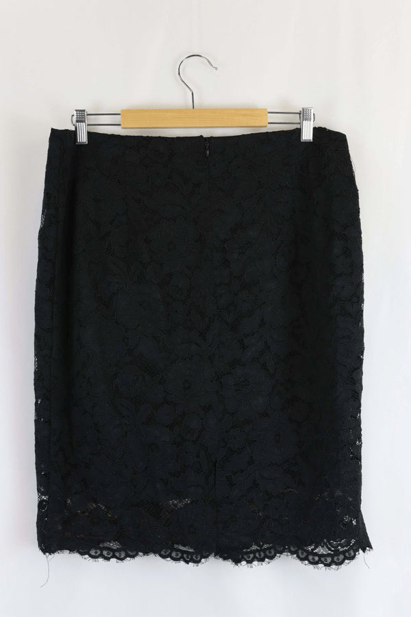 Portmans Black Lace Skirt 16 - Reluv Clothing Australia