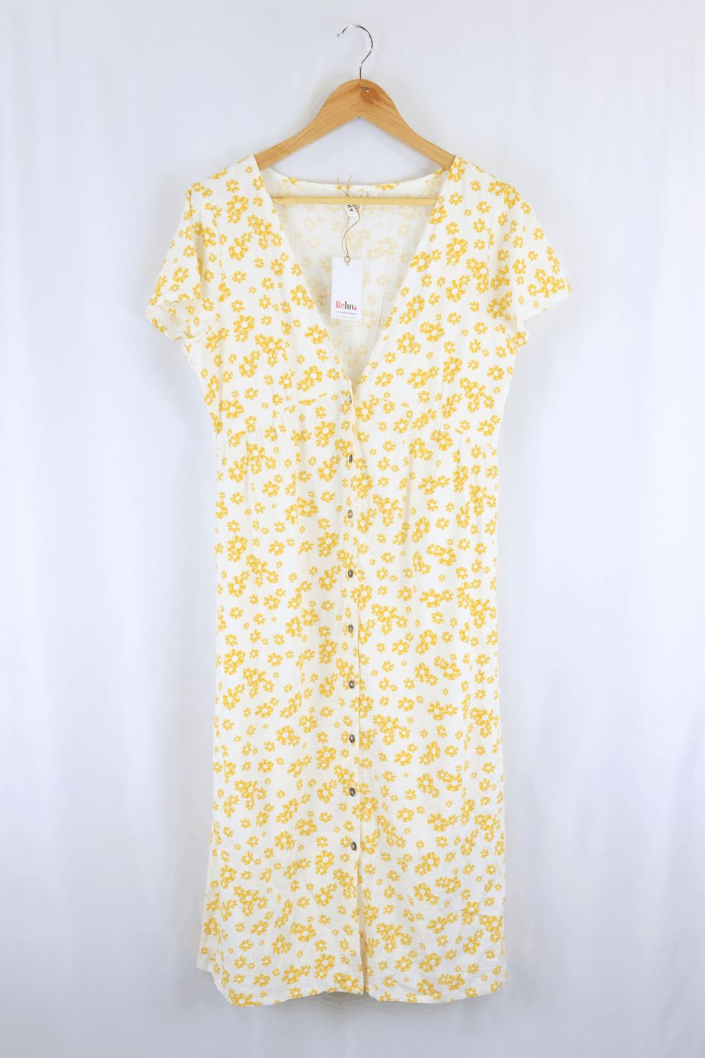 Roxy Yellow And White Floral Dress M