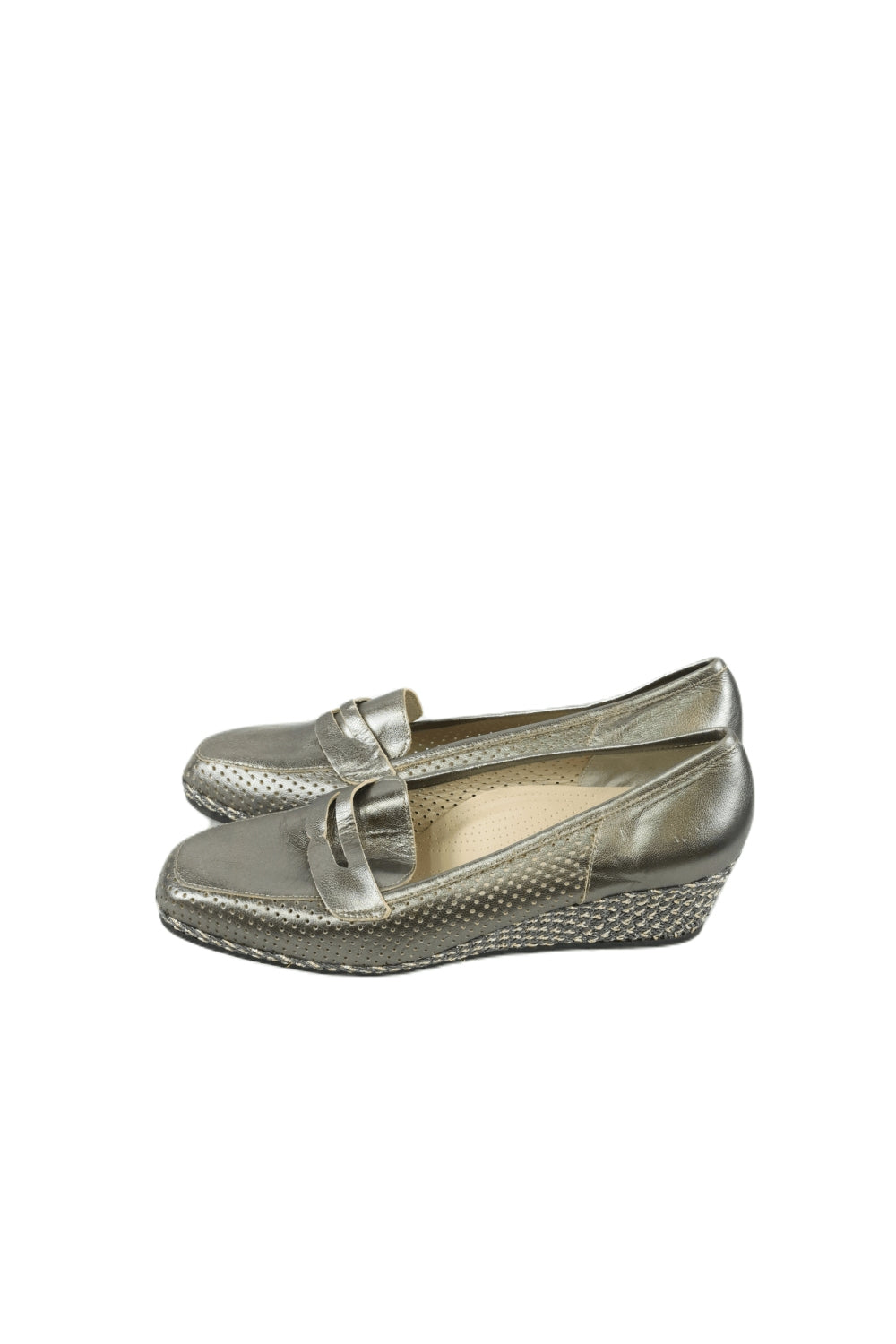 Cinzia Soft Silver Wedge Shoes 10.5