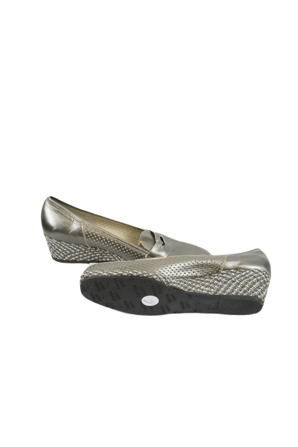 Cinzia Soft Silver Wedge Shoes 10.5