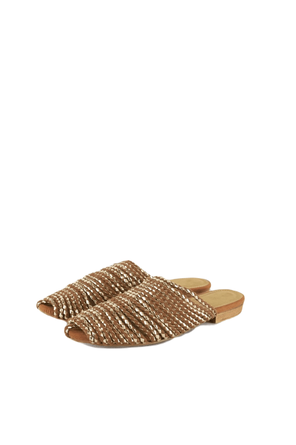 nmeise Brown And Silver Slip ons 39