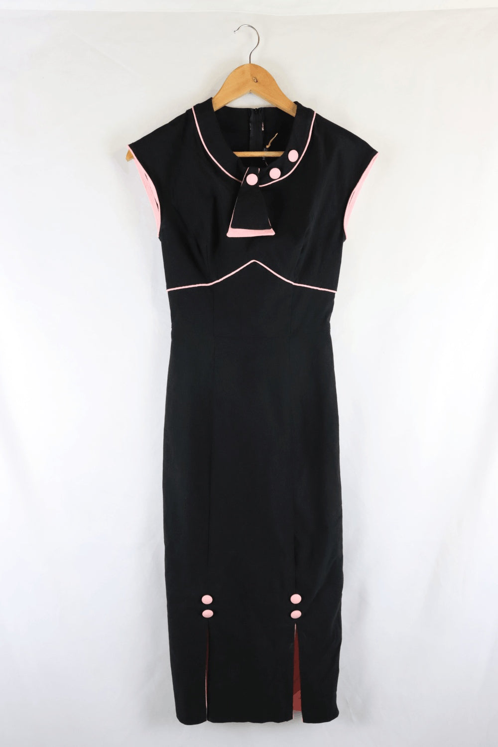 Retro Style Black And Pink Dress M