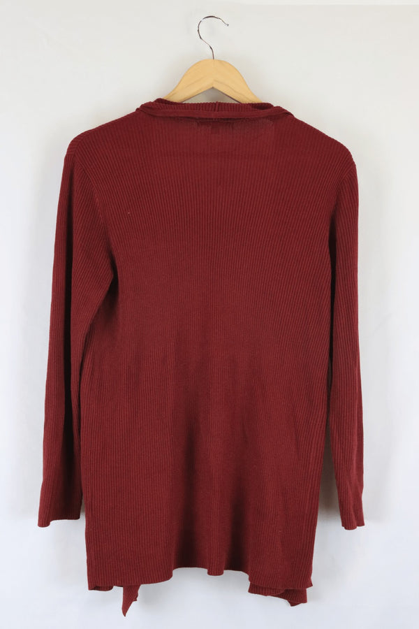 Uniqlo Burgundy Cardigan M - Reluv Clothing Australia