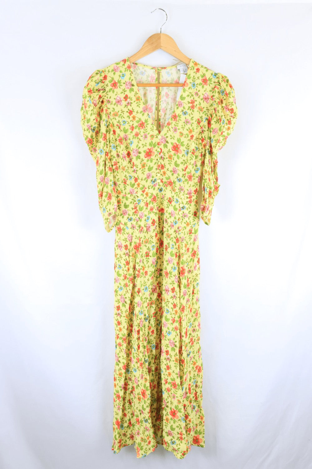 Ghost Yellow Floral Dress XS