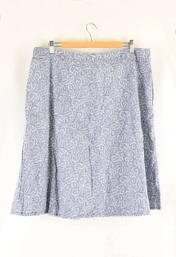 Sportscraft Blue And White Skirt 14 - Reluv Clothing Australia