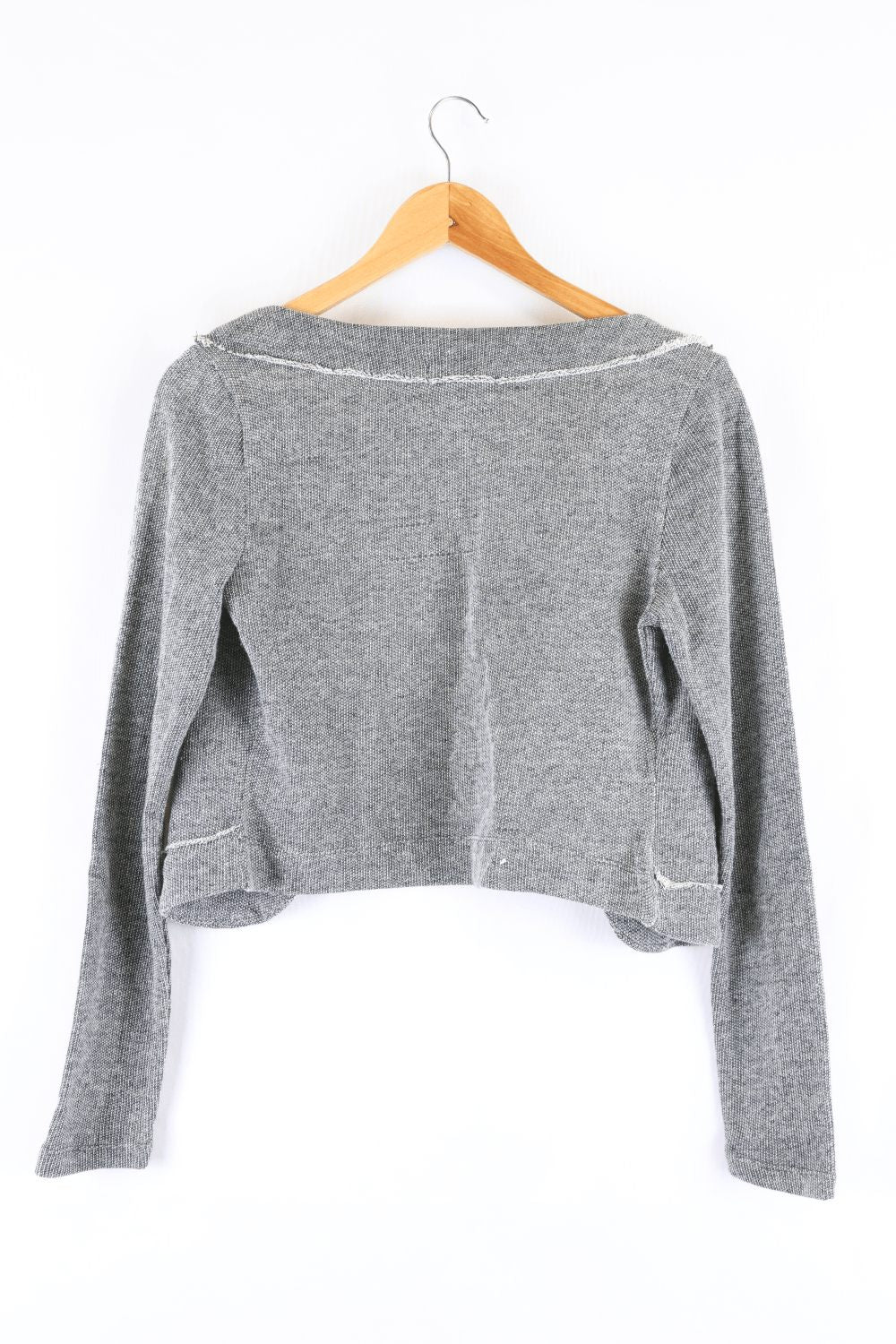 Wet Seal Knit Grey Cropped Cardigan S
