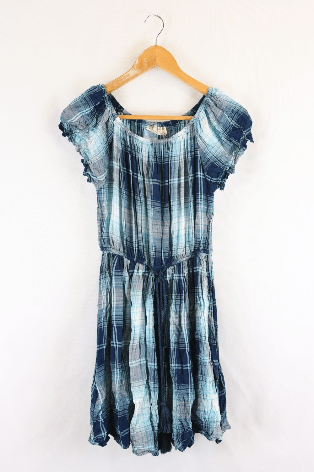 Tree Of Life Blue Plaid Dress M