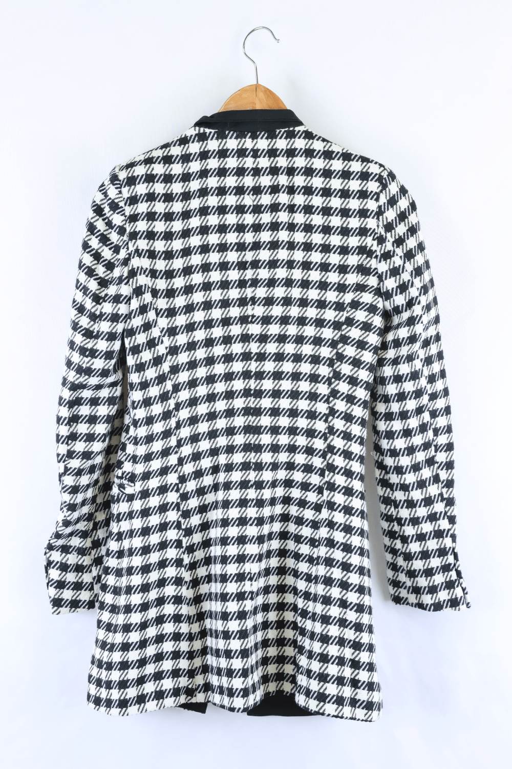 Zara Houndstooth Jacket Black And White XS Reluv Clothing Australia