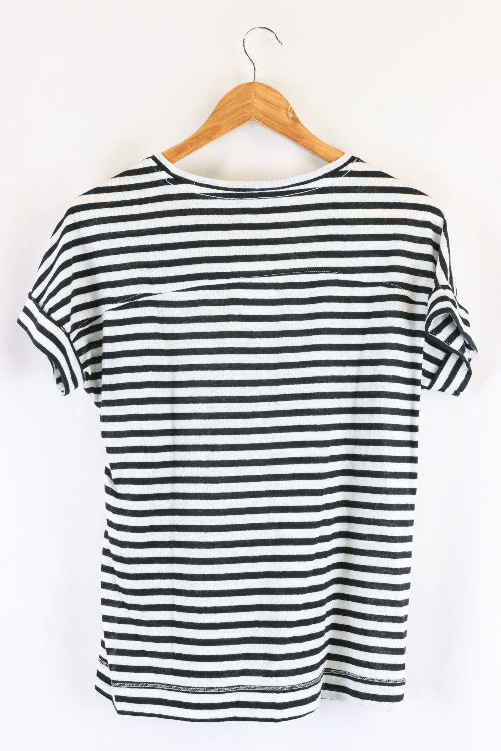 Marks and Spencer Striped Black T Shirt 10
