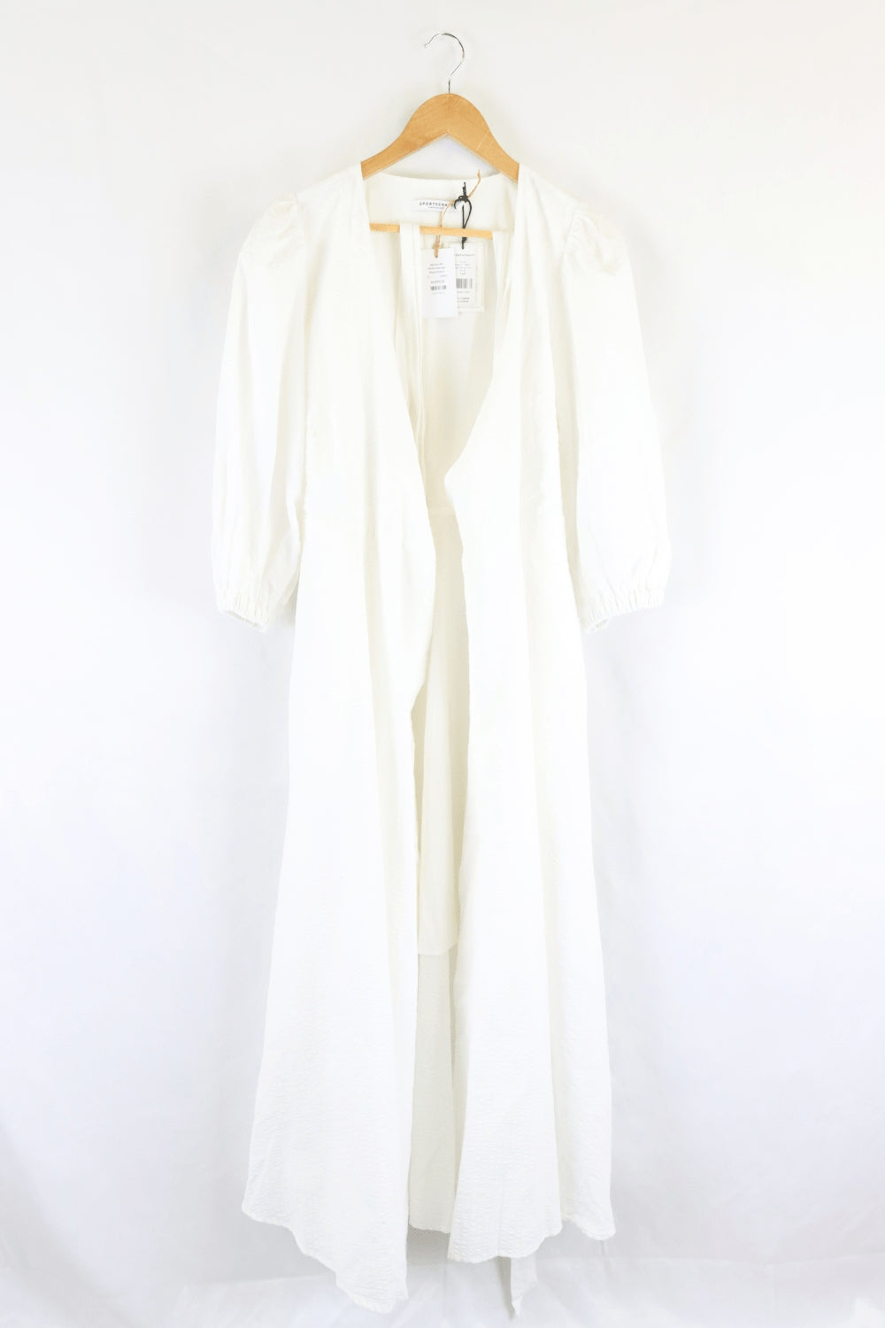 Sportscraft White Textured Wrap Dress 8