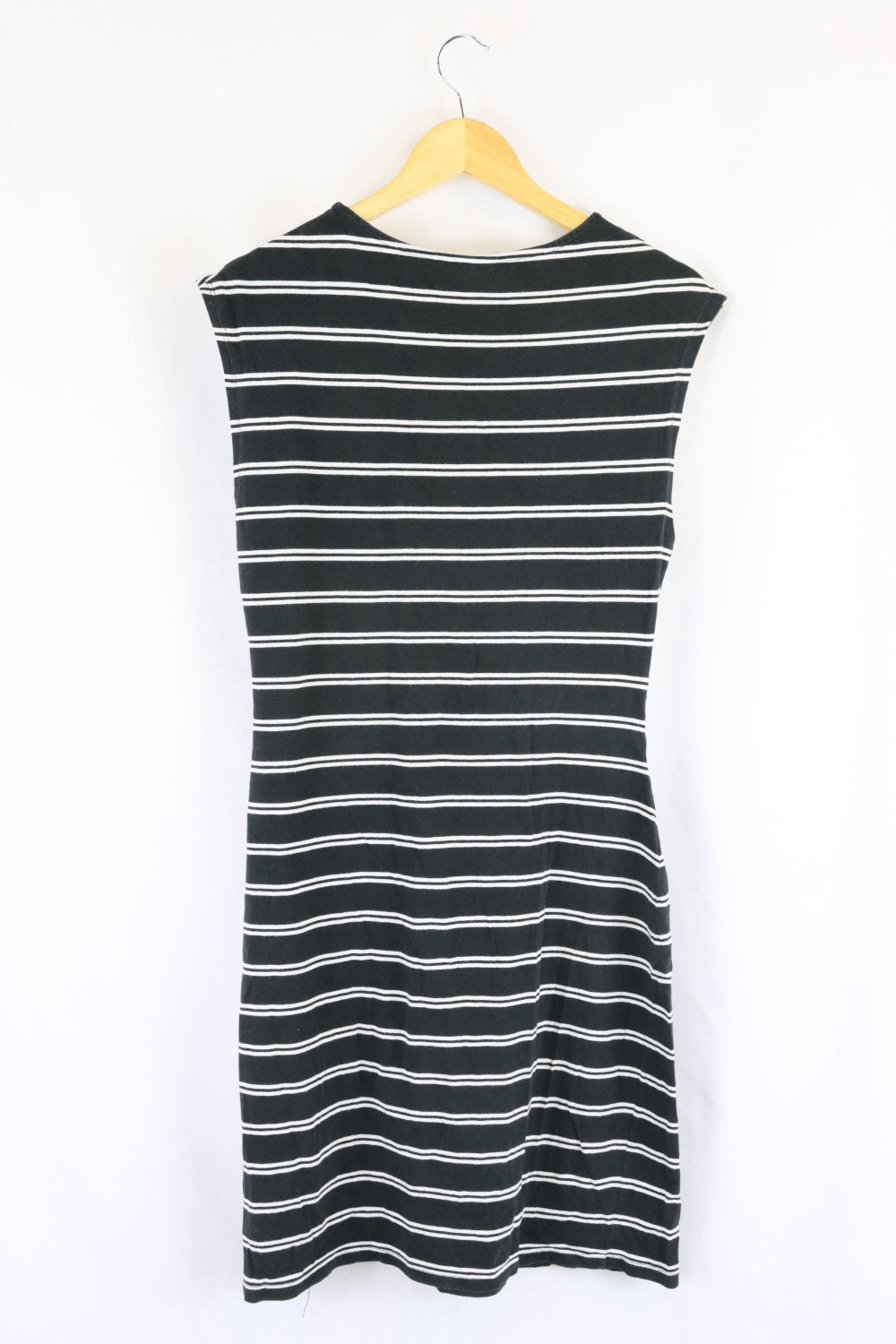Seed Black Sleeveless Striped Dress M