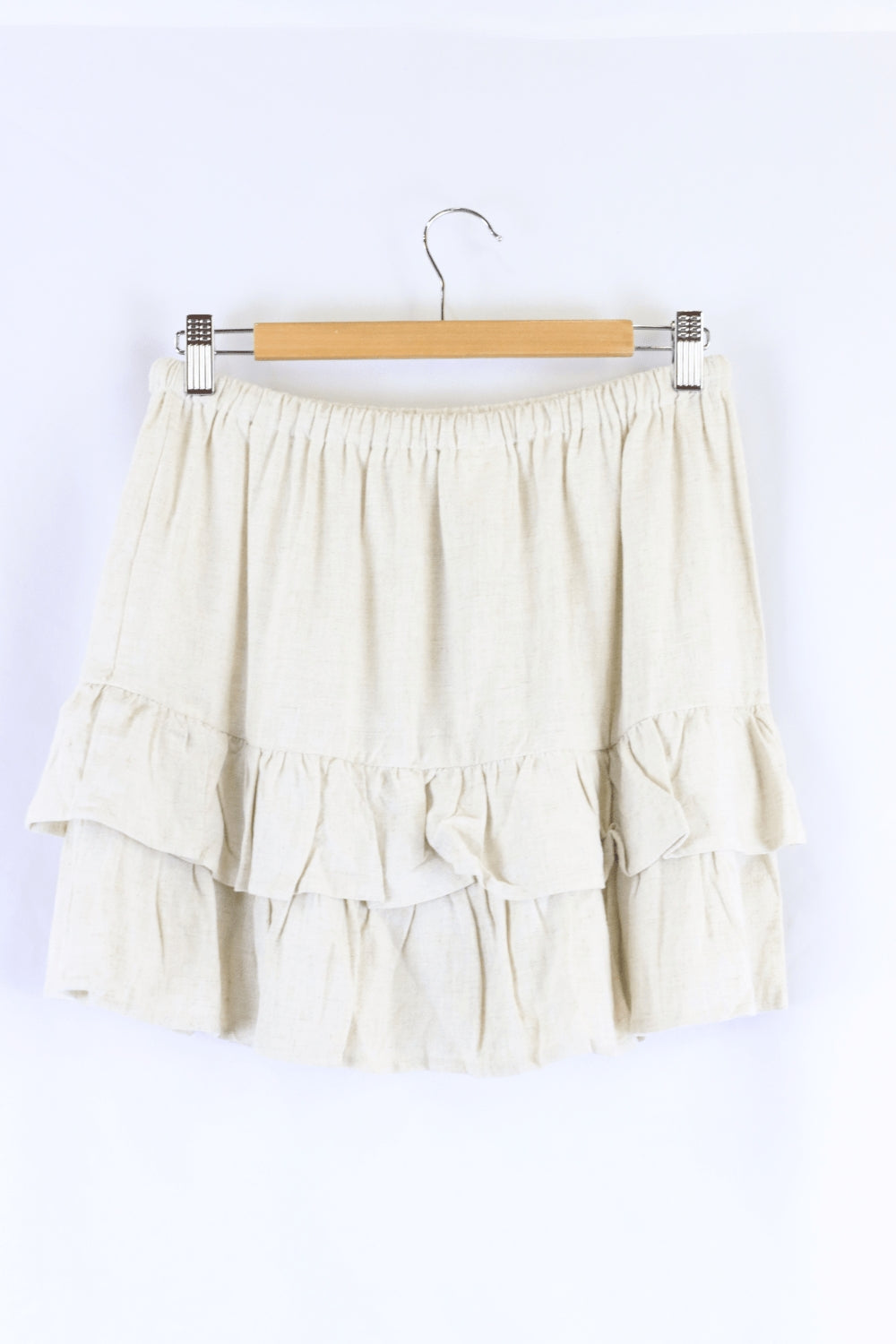 Don&#39;t Ask Amanda Beige Ruffle Skirt M