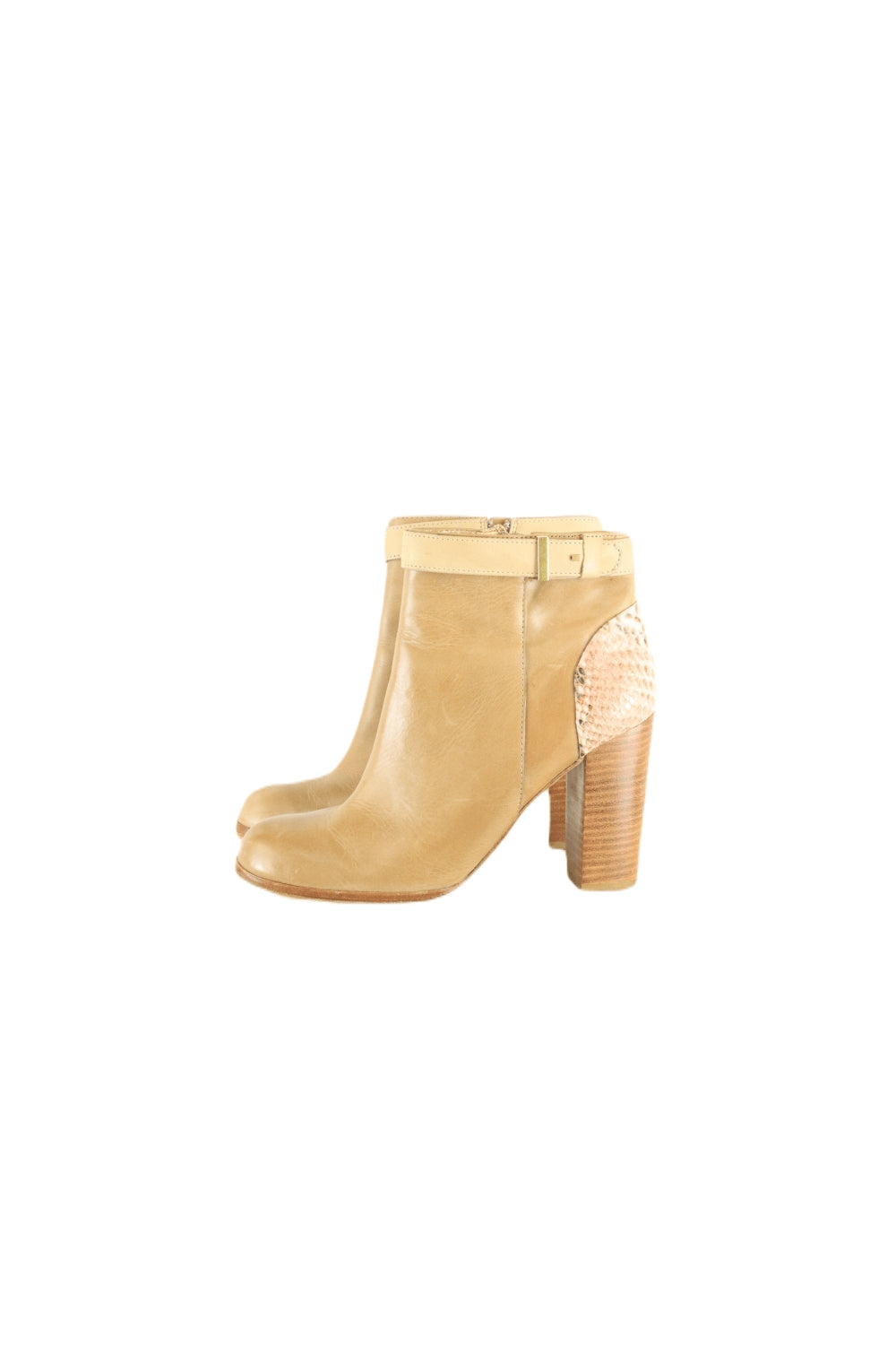 Mimco Tan Leather Ankle Boots 38