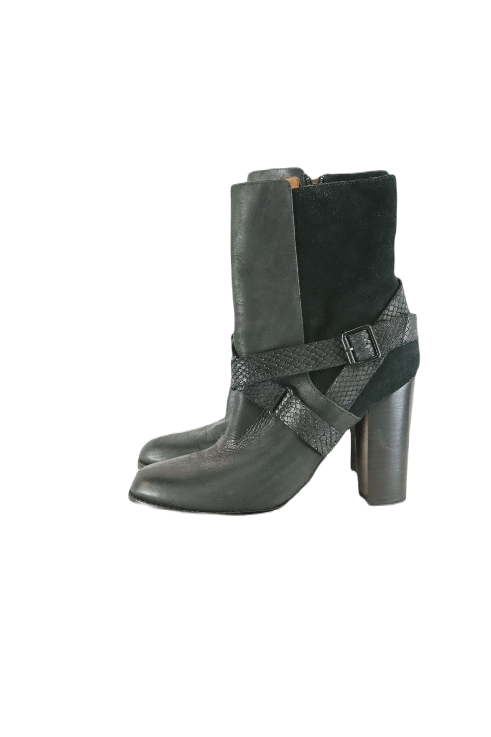 Half calf black boots on sale