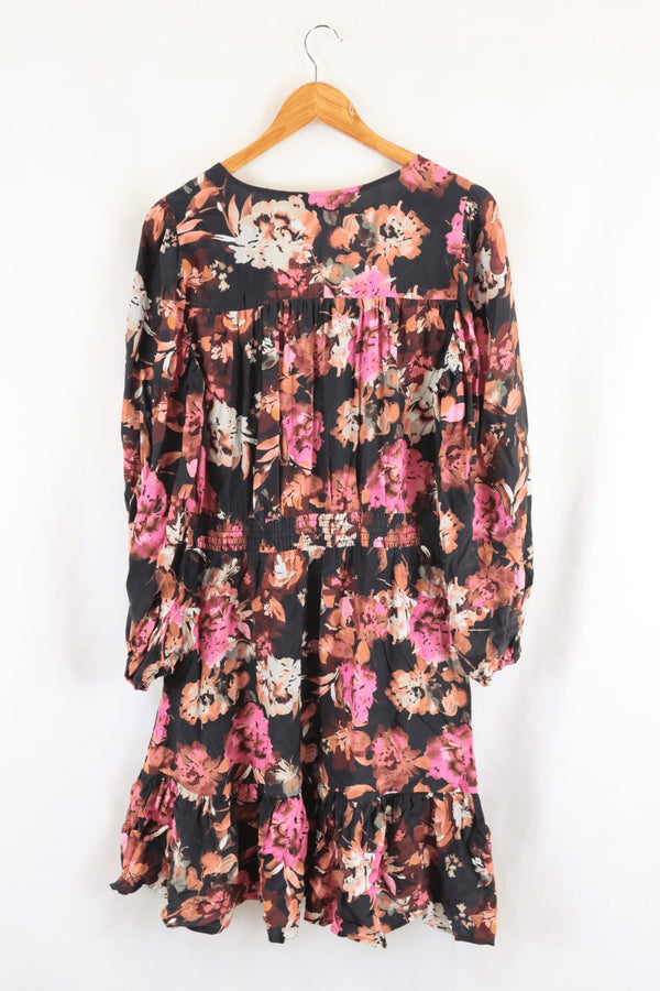 Sussan Black Floral Fit & Flare Dress 12 - Reluv Clothing Australia