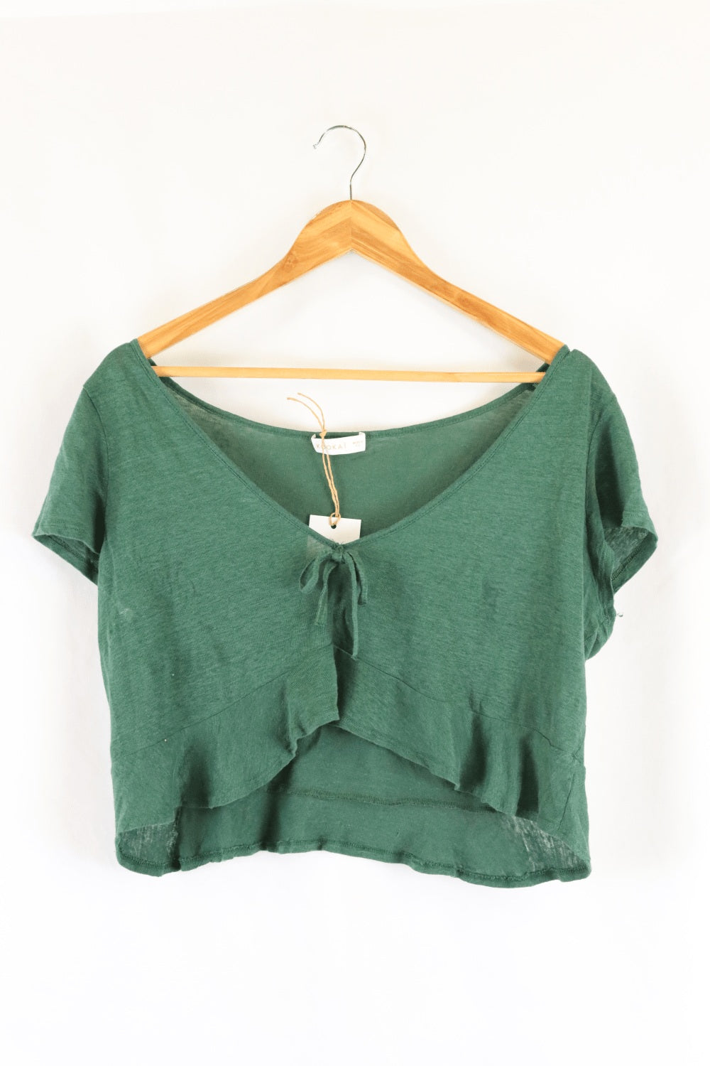 Kookai Green Cropped Top L - Reluv Clothing Australia