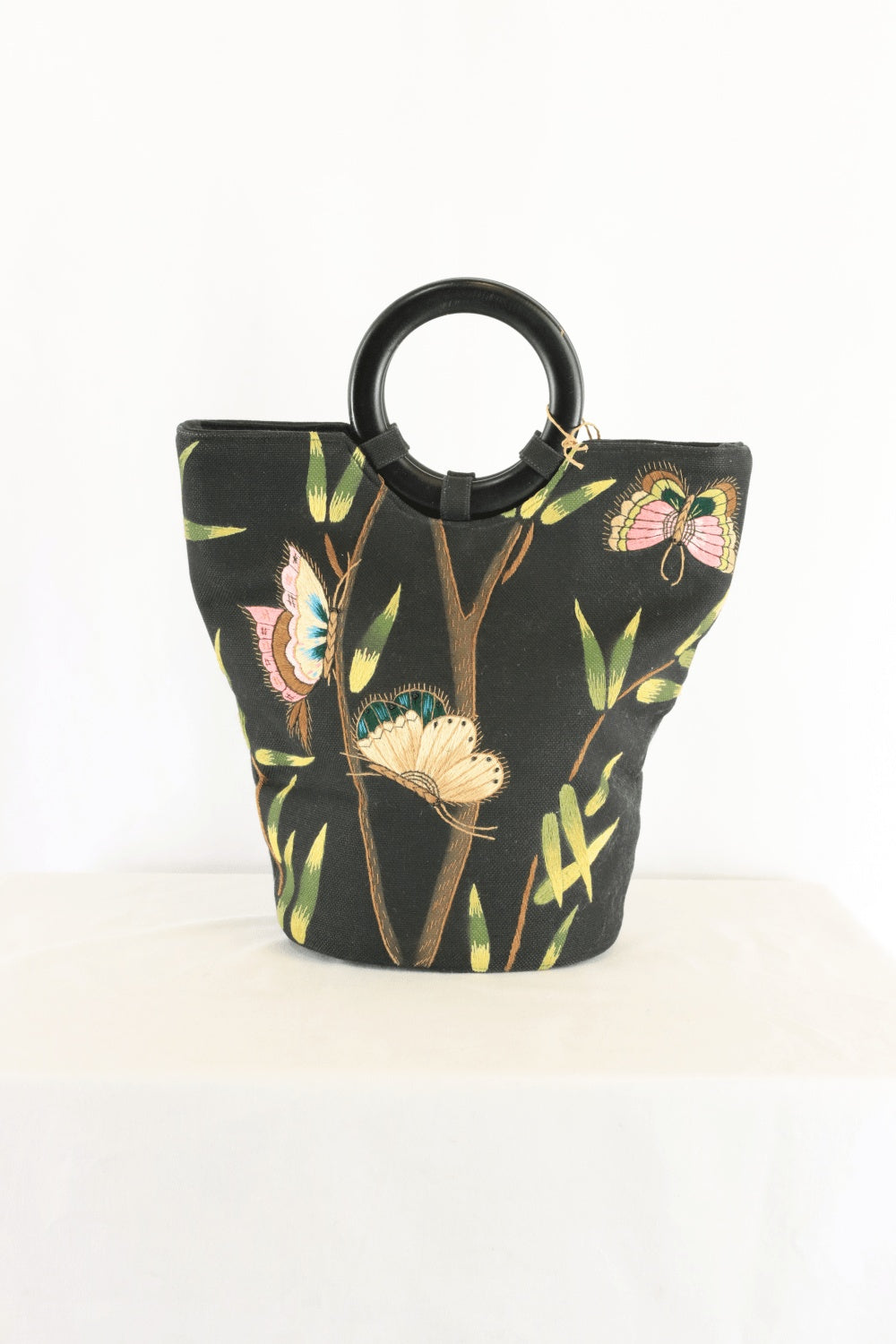 Embroidered Butterfly Tote Bag