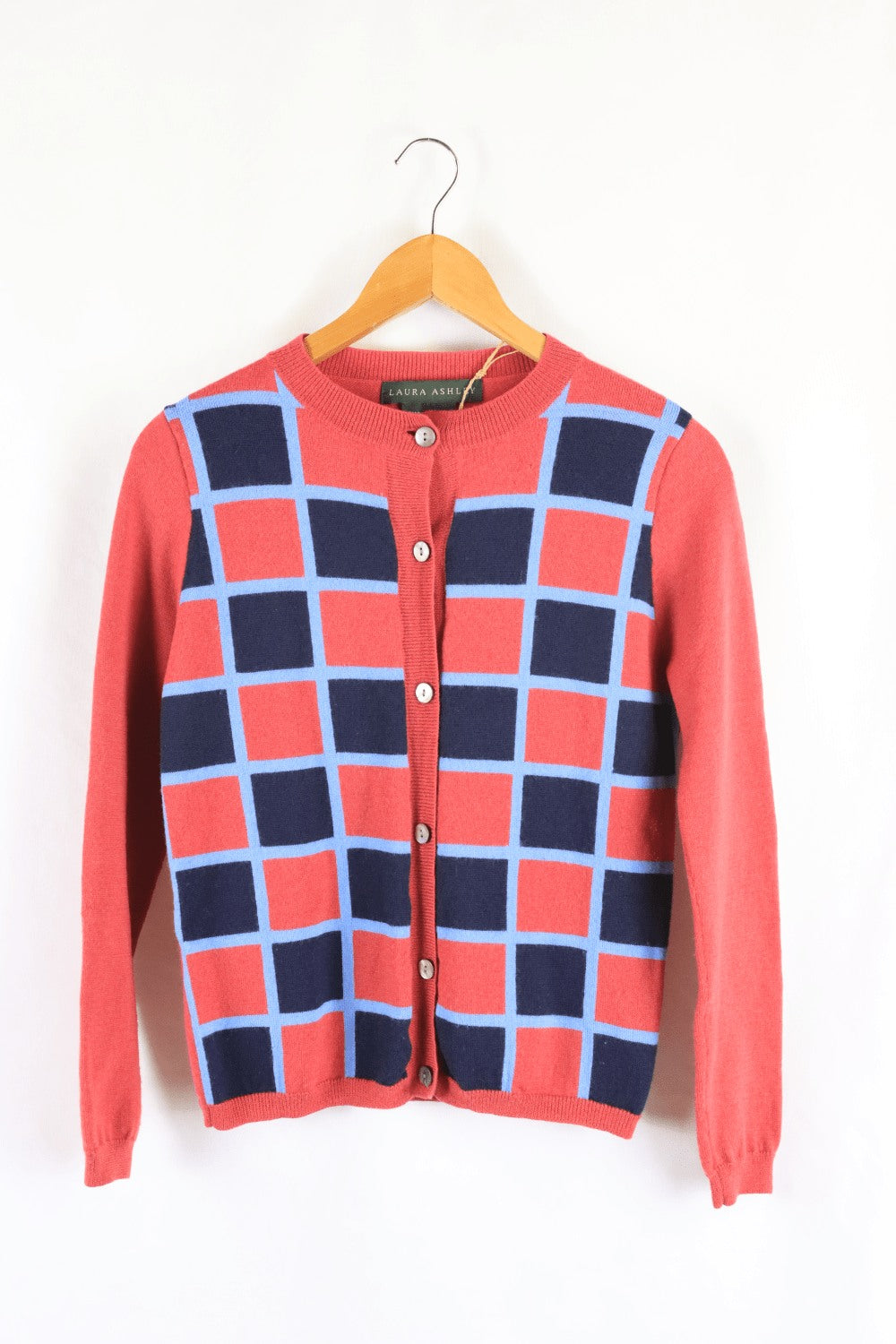 Laura Ashley Red And Blue Cardigan S