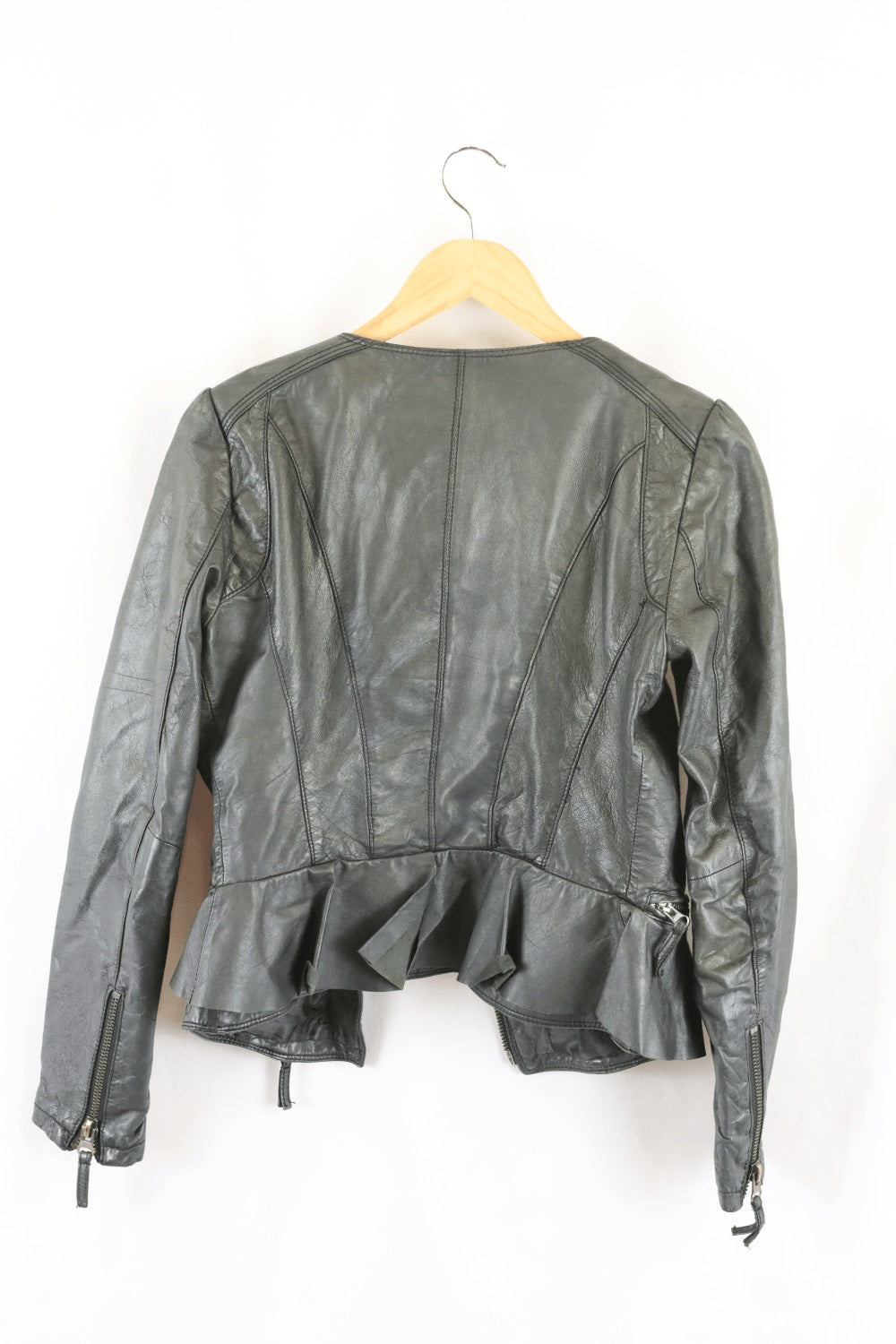 Zara Black Leather Jacket M
