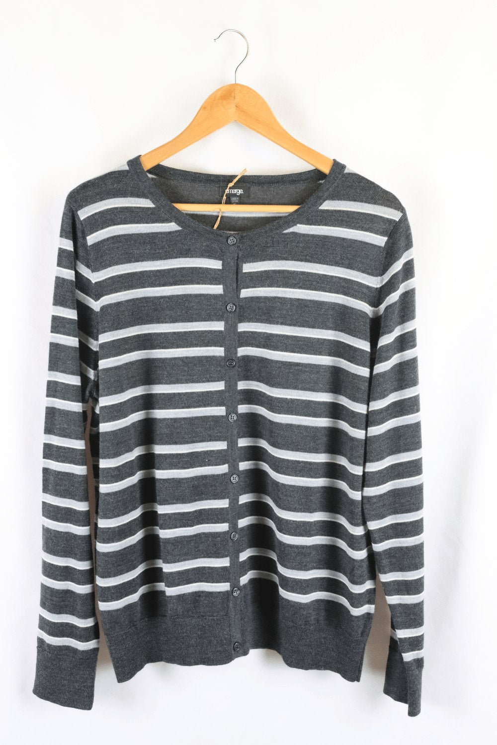 Emerge Grey Striped Cardigan XL