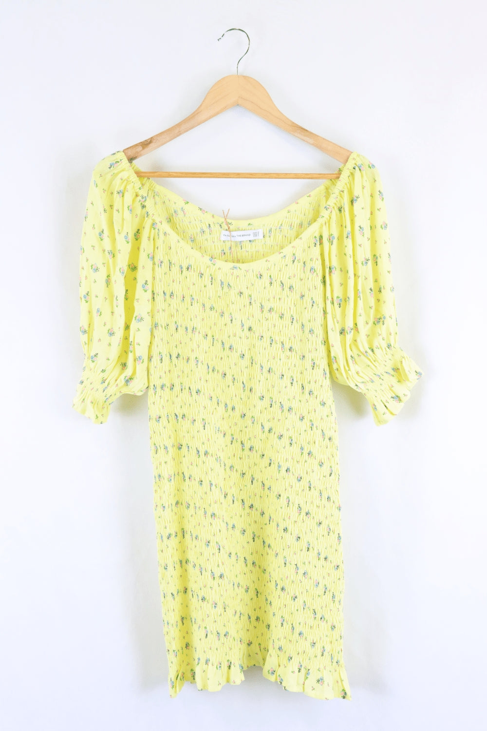 Faithfull The Label Yellow Shirred Dress `12