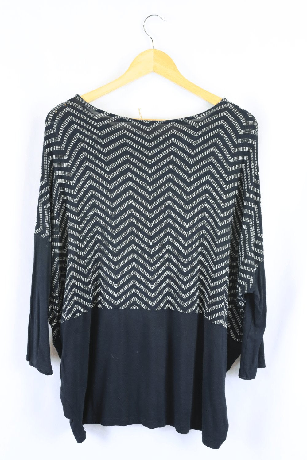 Zara Black Printed Long Sleeve M