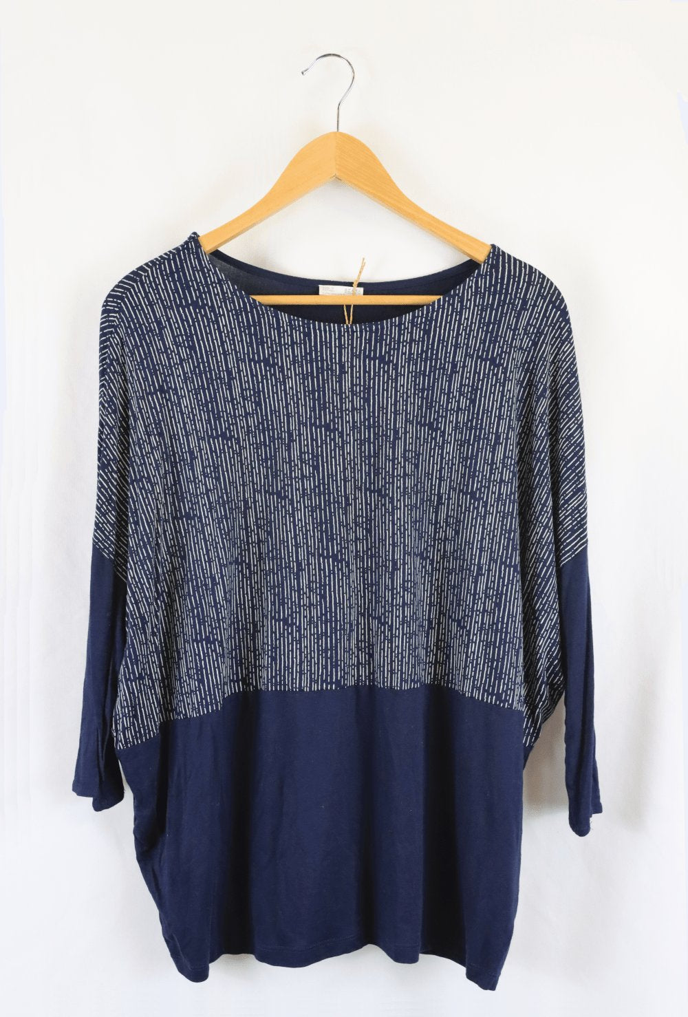 Zara Navy Printed Top M