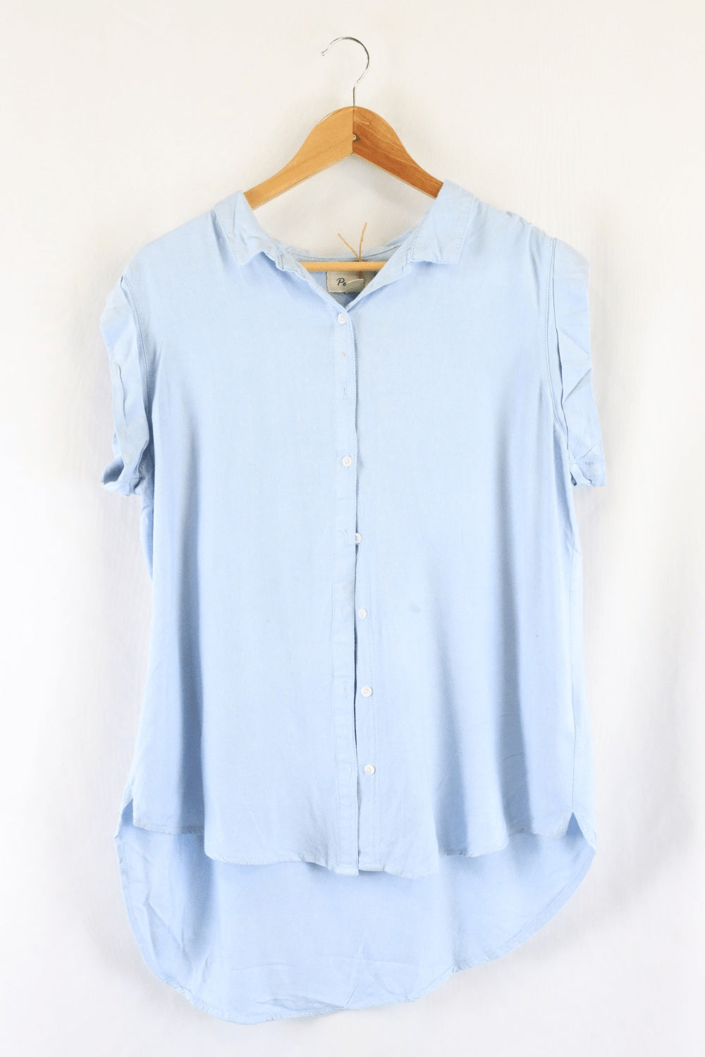 Per Se Blue Button Down Shirt L