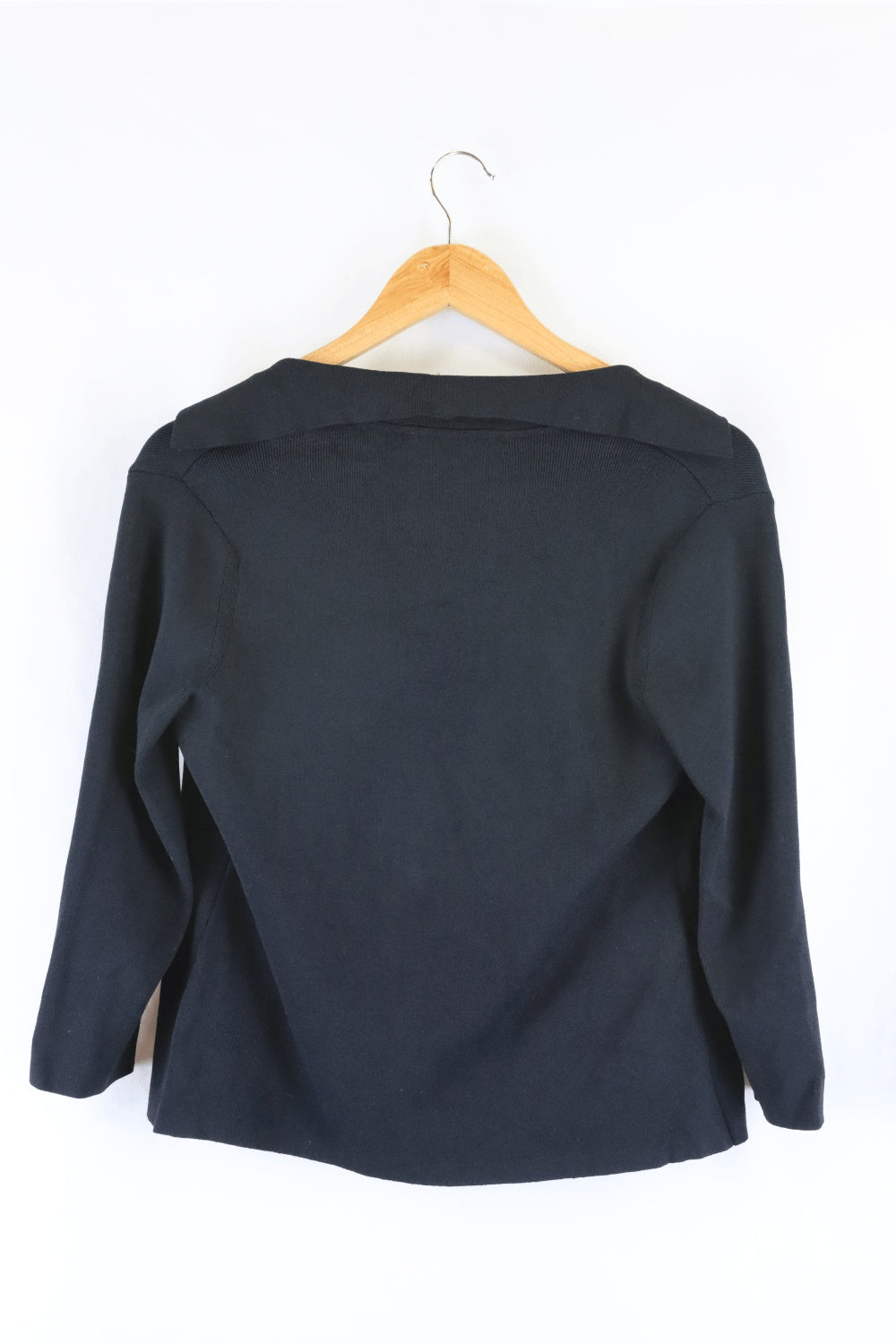 Evan Picone Black V Neck Top L - Reluv Clothing Australia