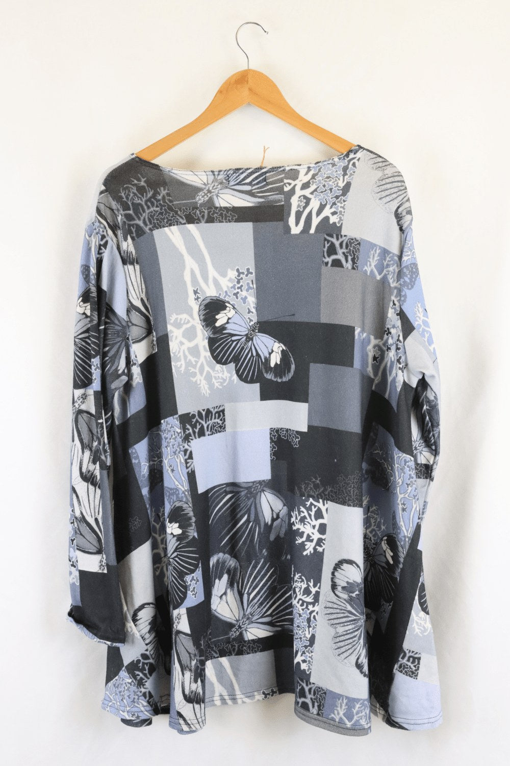 Olla Oh Blue Patterned Top L