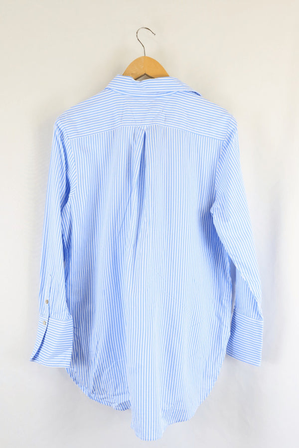 Sussan Blue And White Striped Top 12 - Reluv Clothing Australia