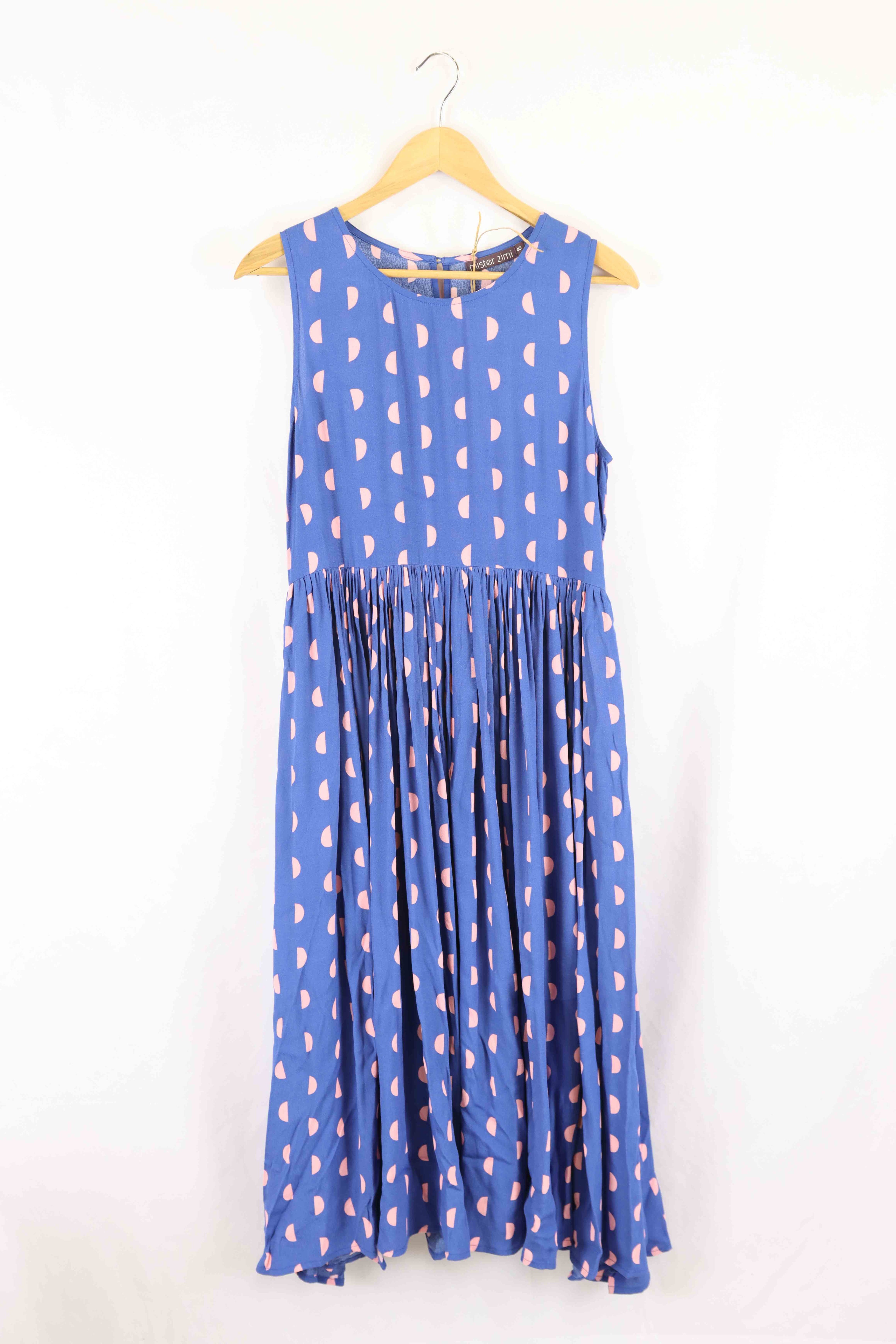 Pink and blue 2024 polka dot dress