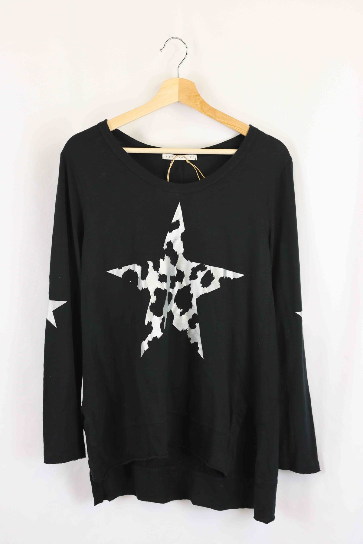 Sat + Sun Black And Silver Star Top XS